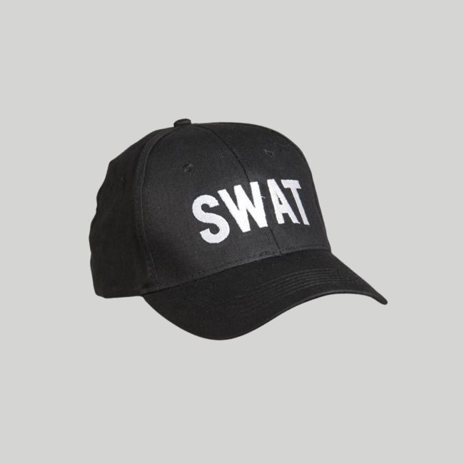 Baseball-Mütze bestickt SWAT - Schwarz - Mil-Tec