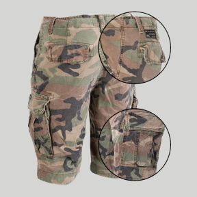Short Vintage délavé - Woodland - Mil-Tec
