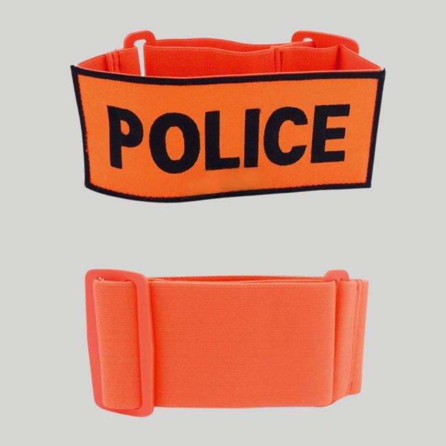 Opaska haftowana Policja - Pomarańczowa - Patrol Equipement