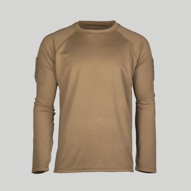 Taktisches Langarm-T-Shirt Quick Dry - Dunkles Coyote - Mil-Tec