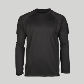 T-shirt tática Quick Dry de mangas compridas - Preto - Mil-Tec