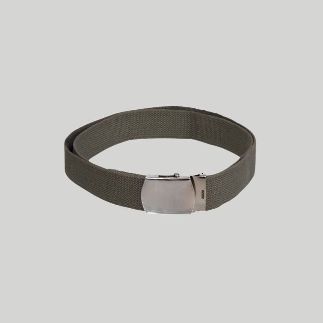 Stoffen US-riem 38mm met zilveren gesp - Olijfgroen - Mil-Tec