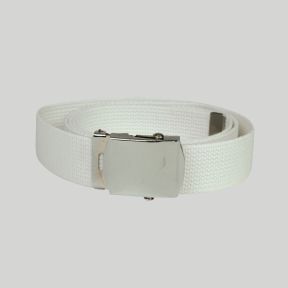 Cinto em lona US com fivela prateada - Branco - Mil-Tec