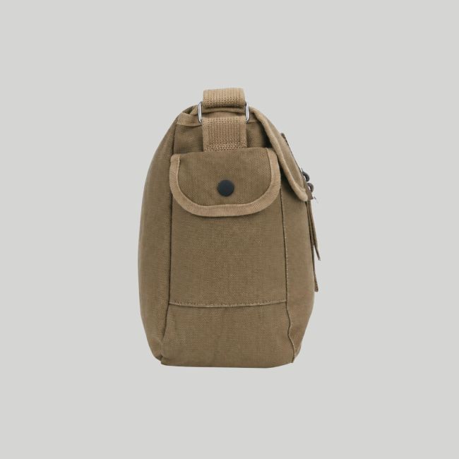 Bolso bandolera de lona estilo US en color oliva - Fostex Garments