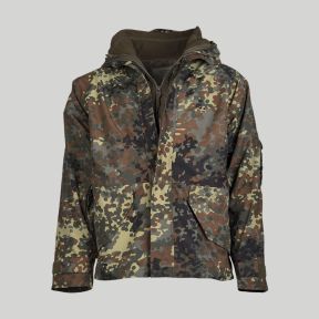 Kurtka przeciwdeszczowa z polarową podszewką - Camo BW - Mil-Tec