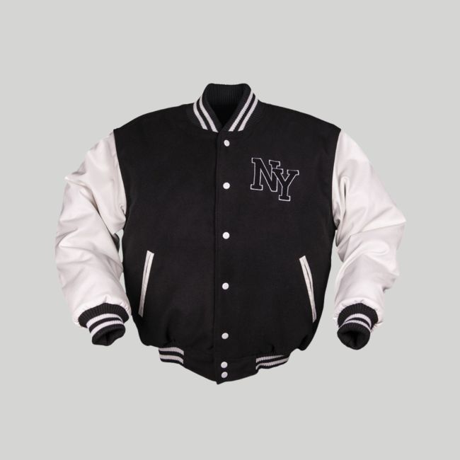 Baseball-Jacke NY - Schwarz/Weiß - Mil-Tec