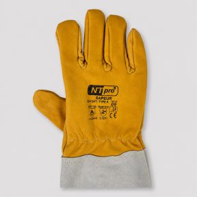 Luvas ignífugas em couro flor de bovino para Bombeiros - Amarelo - Patrol Equipment
