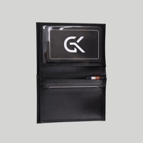 Porte-cartes mini 2 volets en cuir - Noir - GK