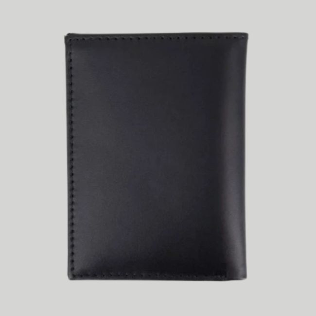 Porta carte mini 2 scomparti in pelle - Nero - GK