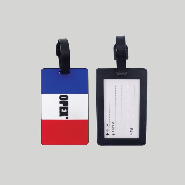 Gepäckanhänger "French Flag" aus Gummi 10 x 6,5 cm - Opex