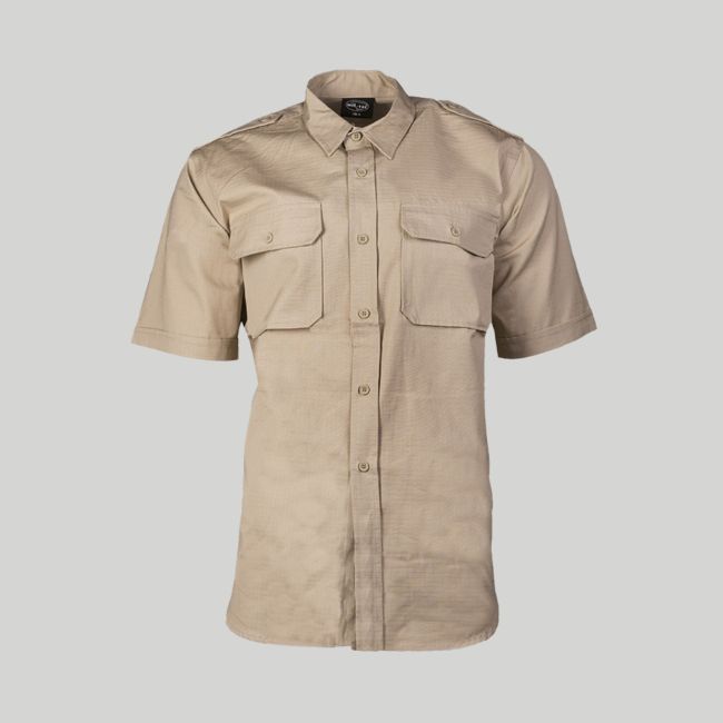 Camicia tropicale a maniche corte - Khaki - Mil-Tec