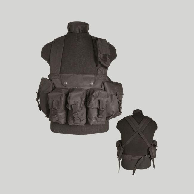 Chest-rig 6 poches - Noir - Mil-Tec