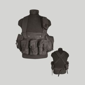 Chest-rig 6 zakken - Zwart - Mil-Tec
