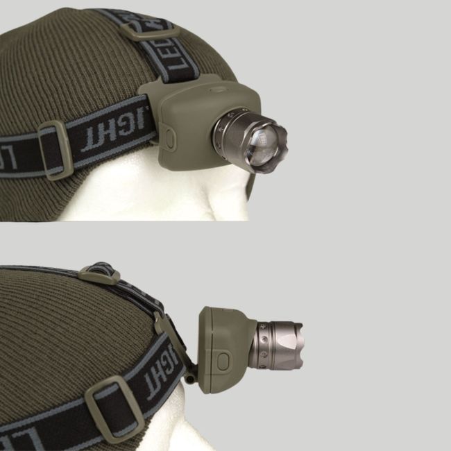 Linterna frontal LED con Zoom Cree (100 lúmenes) - Negro - Mil-Tec