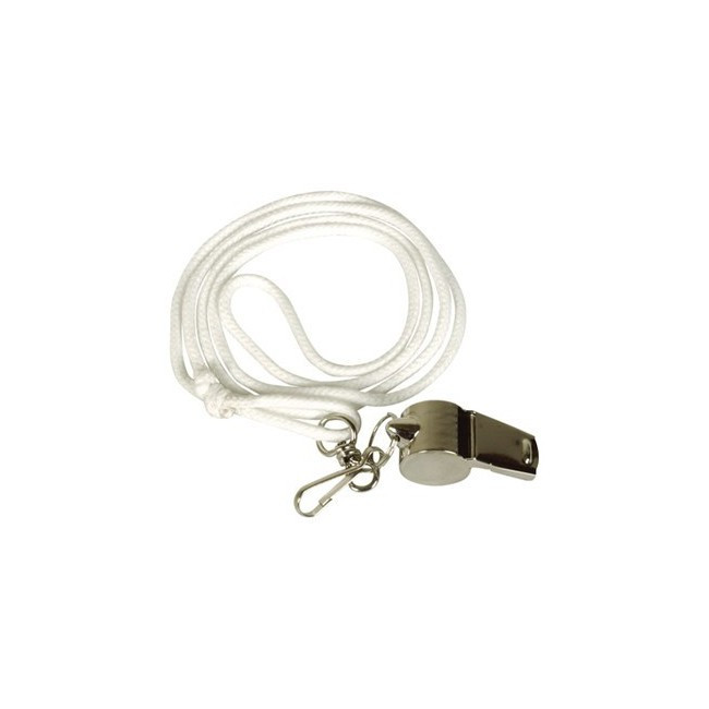 Sifflet chrome avec cordon blanc