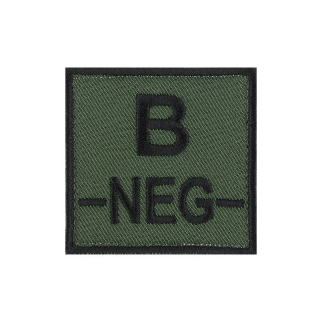 Emblemat grupy krwi B- Czarny na Zieleni Wojskowej - DMB