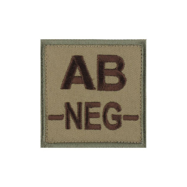 Écusson groupe sanguin AB- Marron sur Beige - DMB