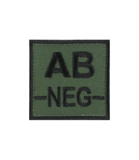 Écusson groupe sanguin AB- Noir sur Vert Armée - DMB