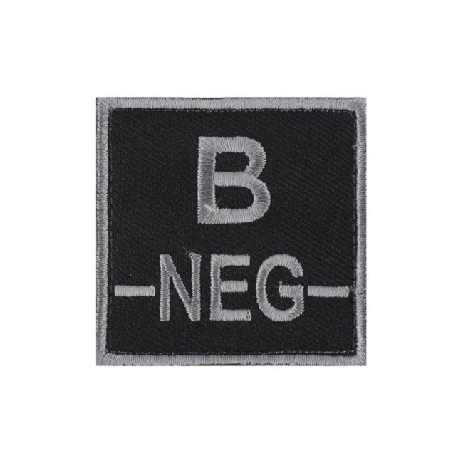 Emblemat grupy krwi B- Szary na Czarnym - DMB