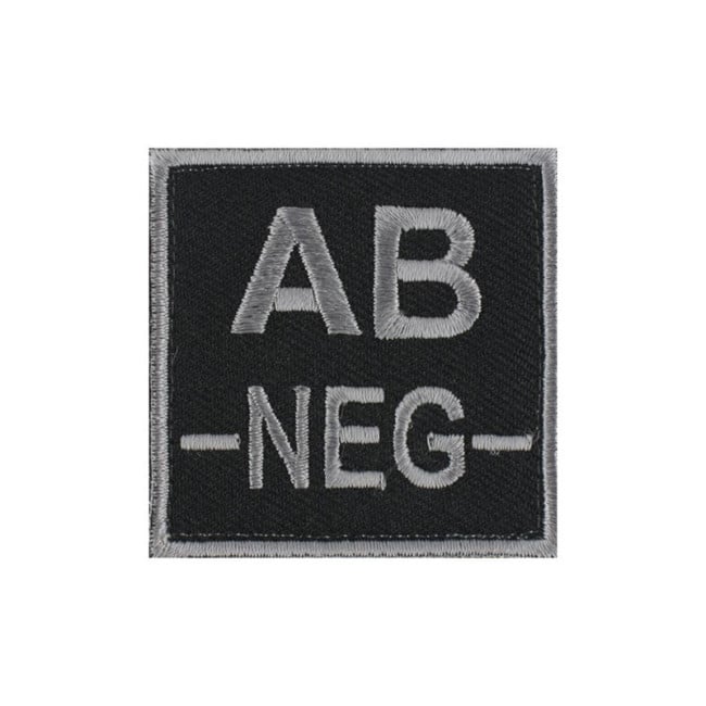 Emblemat grupy krwi AB- Szary na Czarnym - DMB