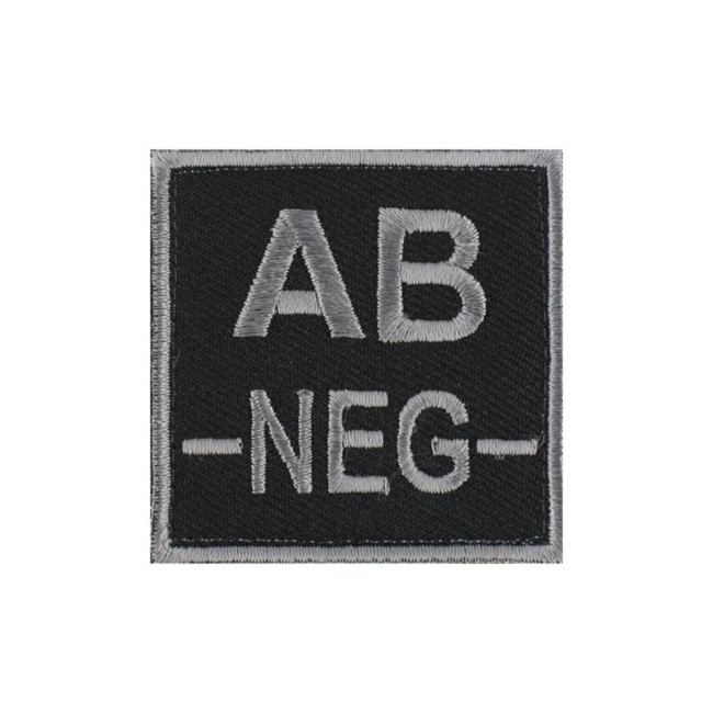 Écusson groupe sanguin AB- Gris sur Noir - DMB