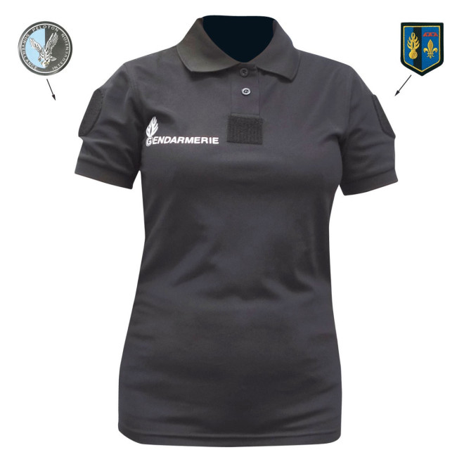 Polo Femme GD Cooldry + Velcros Noir - Patrol