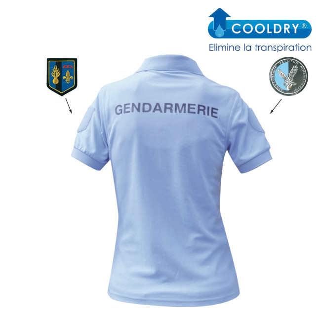 Atmungsaktives Damen-Poloshirt Gendarmerie Blau + Klettverschlüsse - Patrol