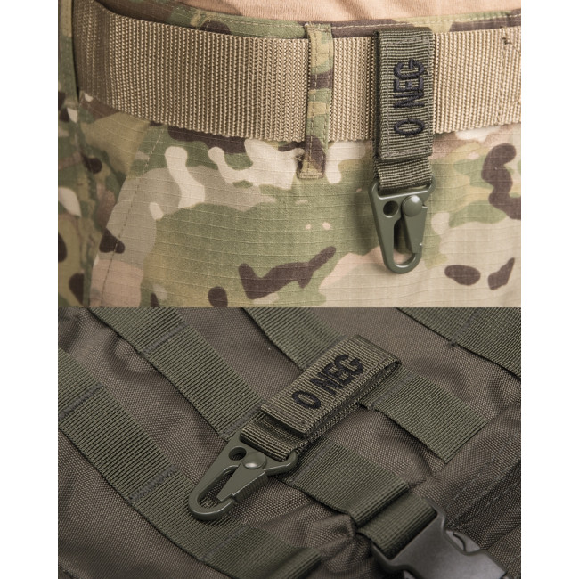 Porte clé tactique groupe sanguin O- Vert OD - Miltec