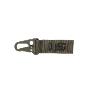 Porte clé tactique groupe sanguin O- Vert OD - Miltec