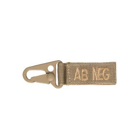 Porte clé tactique groupe sanguin AB- Coyote - Miltec
