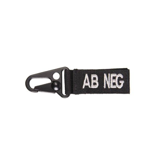 Porte clé tactique groupe sanguin AB- Noir - Miltec