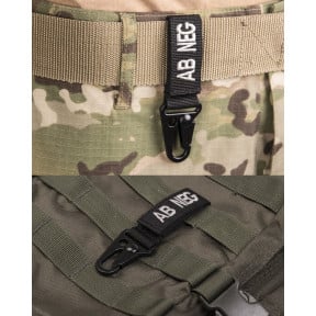 Porte clé tactique groupe sanguin O+ Noir - Miltec