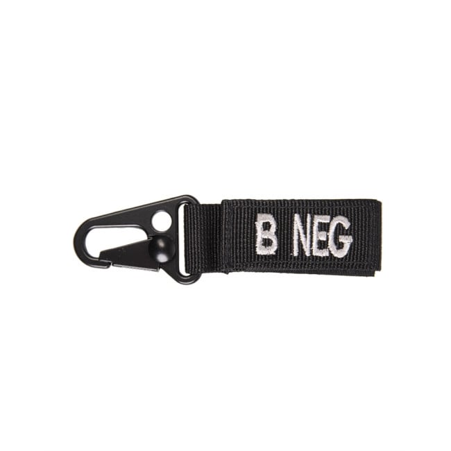 Porte clé tactique groupe sanguin B- Noir - Miltec Porte clé tactique groupe sanguin B- Noir - Miltec
