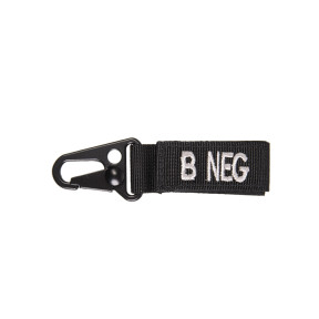 Porte clé tactique groupe sanguin B- Noir - Miltec