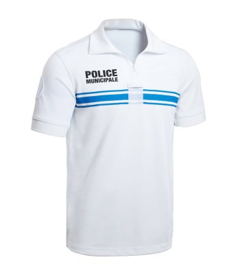 Polo Police respirant Municipale PM One Blanc manches courtes - TOE