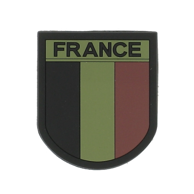 Badge FRANKRIJK silicone lage zichtbaarheid contour Zwart - Patrol