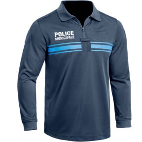 Polo Police Municipale P.M. ONE manches longues bleu - TOE Concept