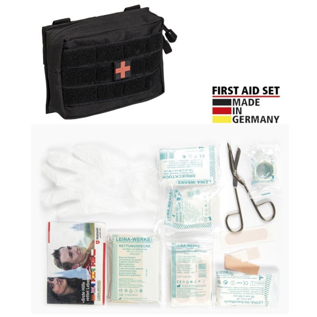 Kit de premier secours Leina Pro. de 25 pièces noir - Miltec