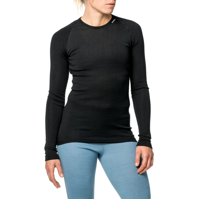 Tee-shirt manches longues Crewneck lite noir - Woolpower