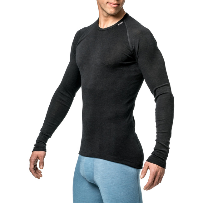 Tee-shirt manches longues Crewneck lite noir - Woolpower