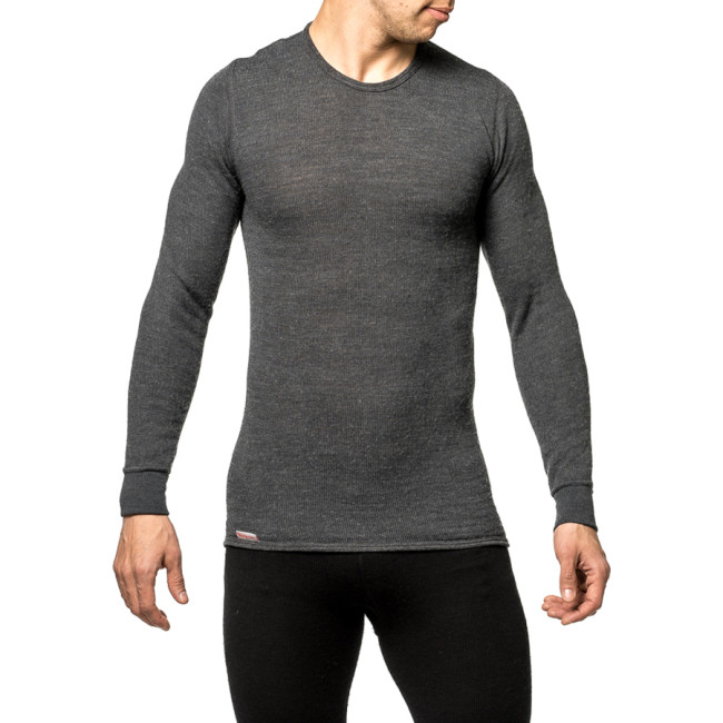 Langarm-T-Shirt Crewneck 200 grau - Woolpower