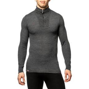 Langarm T-Shirt mit Reißverschluss Turtleneck 200 grau - Woolpower