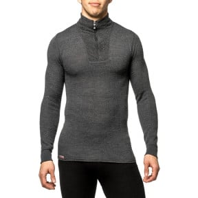 Langarm T-Shirt mit Reißverschluss Turtleneck 200 grau - Woolpower