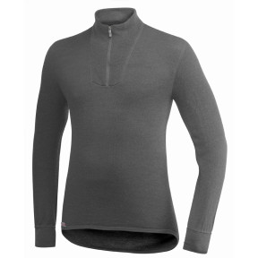 Langarm T-Shirt mit Reißverschluss Turtleneck 200 grau - Woolpower