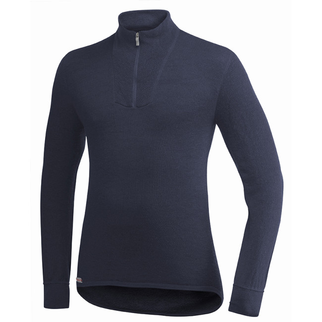 Langarm-Shirt mit Reißverschluss Turtleneck 200 marineblau - Woolpower