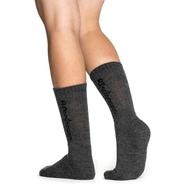 Ullfrotté 400 Socken mit grauem Logo - Woolpower
