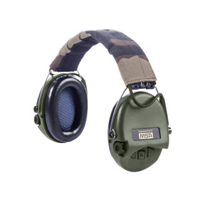 Gehoorbeschermingshelm met stoffen camo hoofdband Suprême Pro-X (SNR: 25db) - Olijfgroen - MSA Sordin