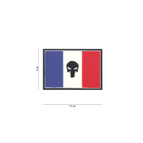 3D Punisher Franse vlag PVC patch - 101 Inc