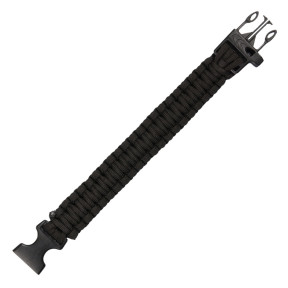 Bracelet de survie avec sifflet noir - 101 Inc
