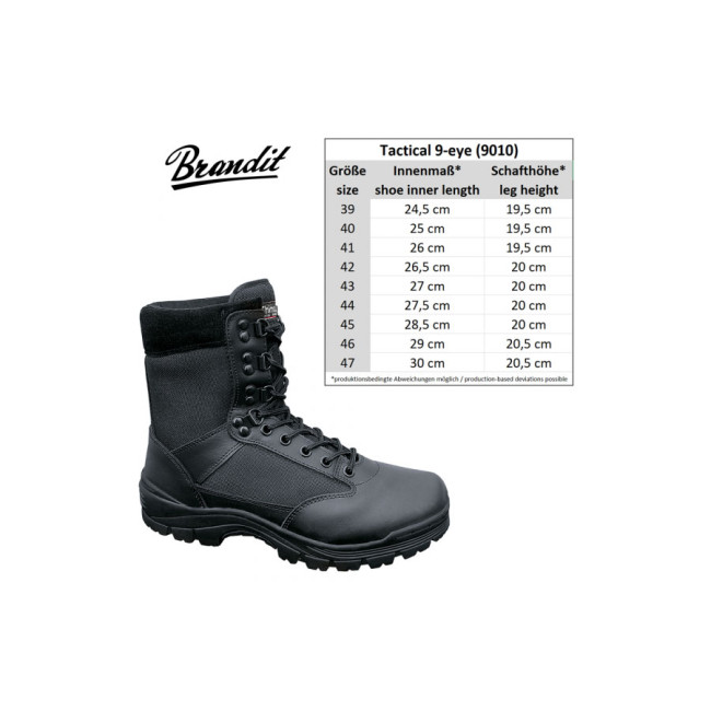 Taktische Rangers Stiefel 9 Löcher schwarz - Brandit